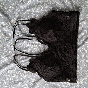 Anemone Sexy black lace bralette size large three bird nest